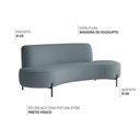 Ver imagem 3 de Sofá Orgânico 2 Lugares 150cm Argos Pés Preto Bouclé Azul Claro - Nexta Casa