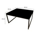 Ver imagem 4 de Mesa de Centro Sala Retangular Ferro e Madeira Industrial - Preto