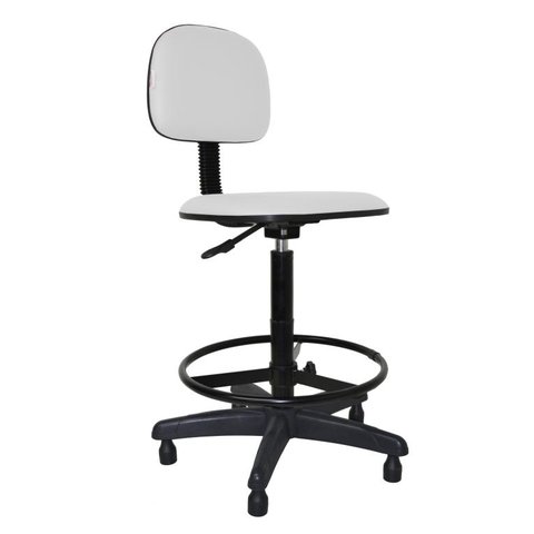 Cadeira Caixa Secretaria Polo - Couro Sintetico Corano - Branco