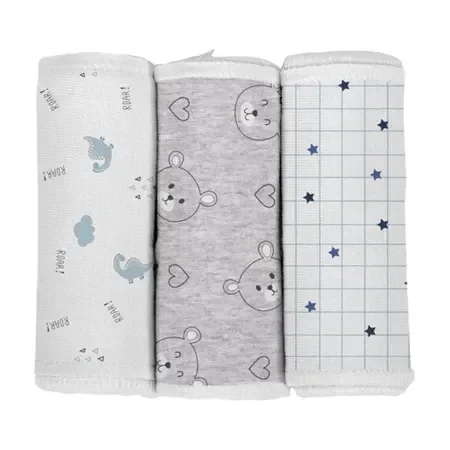 Kit 03 Faixa Umbilical Malha 100% Algodão Azul