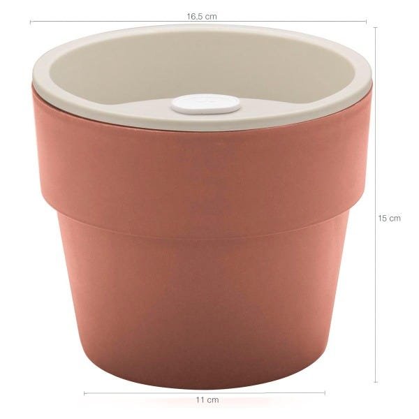 Vaso G Auto Irrigável Planta Plantar Flor Tempero Jardim Casa Terracota - 3