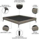 Ver imagem 3 de Cama Casal Queen com Cabeceira 165cm Pés Metálicos Elisa S05 Linho Marrom - Mpozenato
