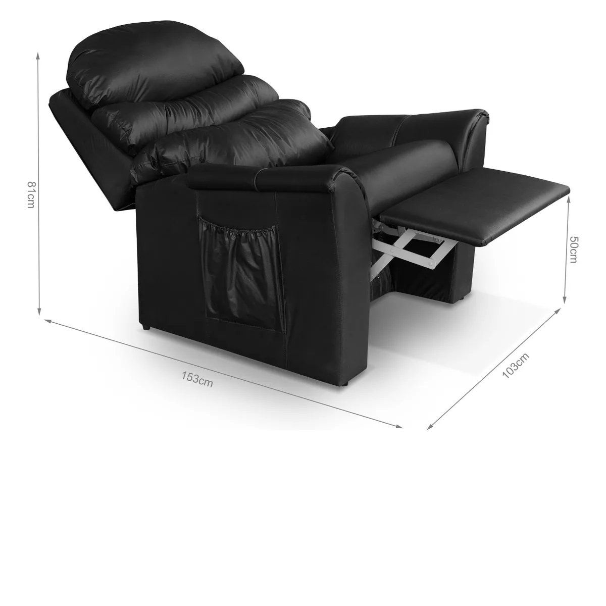 Poltrona para Estética Reclinável Top Sofas em Corino Preto - 5