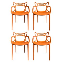 Kit 4 cadeiras Allegra Design Moderno em Polipropileno Empilhável – Para Sala, Cozinha e Escritório  - 1