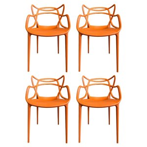 Kit 4 cadeiras Allegra Design Moderno em Polipropileno Empilhável – Para Sala, Cozinha e Escritório 