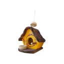 Ver imagem 2 de Casinha de Passarinho com Comedouro de Madeira Amarela