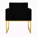 Ver imagem 2 de 1 Poltrona para Recepção Lina com Base de Ferro Dourado Resistente Preto