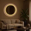 Ver imagem 3 de Espelheira 100x100 E08 Rose Gold Aluminio Sup Par Led Jat 02 Amarelo Bivolt Touch