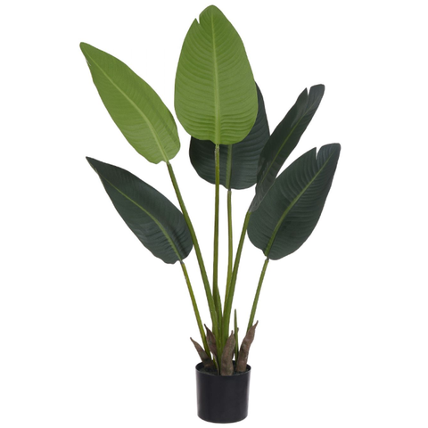Planta Artificial Bananeira de Jardim Pu C/pote X6 Verde 90cm