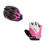 Capacete Ciclismo Feminino Led + Luva Bike Com Gel Arbok - M - 1