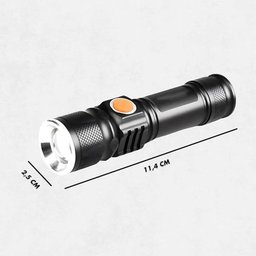 Lanterna Recarregável Usb Luz Negra Uv 3 Modos Zoom - 5