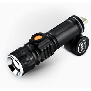 Lanterna Recarregável Usb Luz Negra Uv 3 Modos Zoom