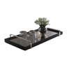 Bandeja Decorativa Espelhada Alça Cromada Larflex Preta - 2
