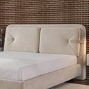 Ver imagem 2 de Cabeceira Cama King 195cm Nalu Veludo Bege Z37 - Mpozenato