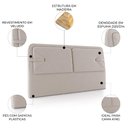 Ver imagem 3 de Cabeceira Cama King 195cm Nalu Veludo Bege Z37 - Mpozenato