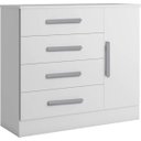 Ver imagem 1 de Cômoda para Quarto 4 Gavetas com Sapateira - Zeus-branco - Bianchi Móveis