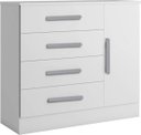 Ver imagem 1 de Cômoda para Quarto 4 Gavetas com Sapateira - Zeus-branco - Bianchi Móveis