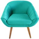 Ver imagem 5 de Kit Poltrona Giovana Puff Quadrado e Almofadas em Sued Premium: Tiffany Pés Madeira Claro