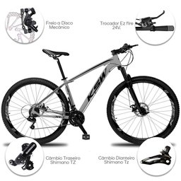 Bicicleta Xlt Ksw Aro 29 24V Câmbios Shimano MTB 32r 15" Cinza/Preto - 237 - 2