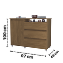 Ver imagem 3 de Cômoda Pequena para Quarto 3 Gavetas SKY Primus:Freijó