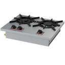 Ver imagem 1 de Fogão 2 Bocas 20x20 1 Queimador Simples e 1 Queimador Duplo Alvenaria Inox Itajobi Fogões