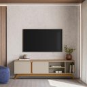 Ver imagem 1 de Rack para TV Istambul 200cm Tauari Off White Flex para Sala