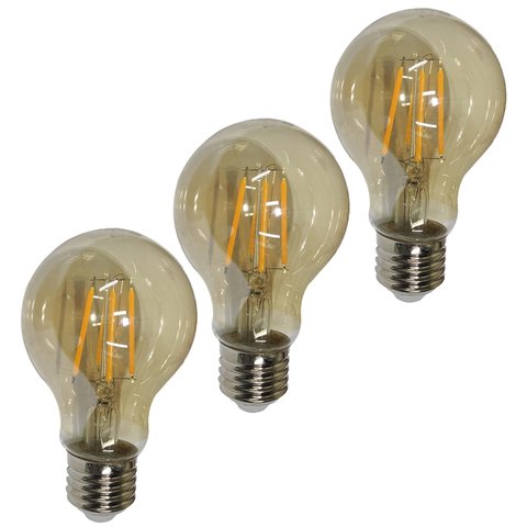 Lampada Led 30w Multifilamento Iluminaçao Retro Kit 3 Uni Decoraçao Luz Ambeinte Sala Quarto Garagem