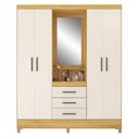Ver imagem 2 de Guarda Roupa Casal Ambiente Capelinha Pérsia Cinamon Touch Off White – Demóbile
