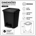 Ver mais imagens de Lixeira com Pedal 13 Litros Preta Cesto Cozinha Banheiro