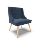 Ver imagem 1 de Cadeira de Jantar Liz Suede Azul Marinho Pés Palito Natural – D’Rossi