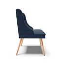 Ver imagem 4 de Cadeira de Jantar Liz Suede Azul Marinho Pés Palito Natural – D’Rossi