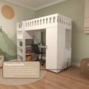 Ver imagem 5 de Cama Solteiro Alta Sky com Escrivaninha, Armários e Gavetas