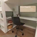 Ver imagem 6 de Cama Solteiro Alta Sky com Escrivaninha, Armários e Gavetas