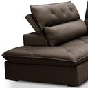 Ver imagem 6 de Sofá 3 Lugares Retrátil Reclinável Chaise Esquerdo 258cm Bergen F04 Veludo Marrom Escuro - Lyam