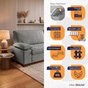 Ver imagem 3 de Sofá Living Siberian 2,50m Bouclê Bege Braço Reclinável - King House