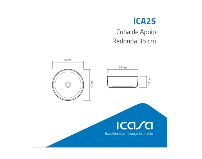 Cuba Icasa de Apoio Redonda 35cm Branca ICA25-00 E-COMMERCE - 4