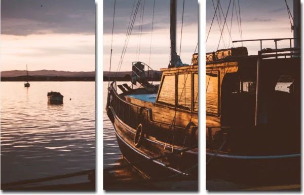 Quadro Decorativo Barcos M1 - 3 Peças - 1