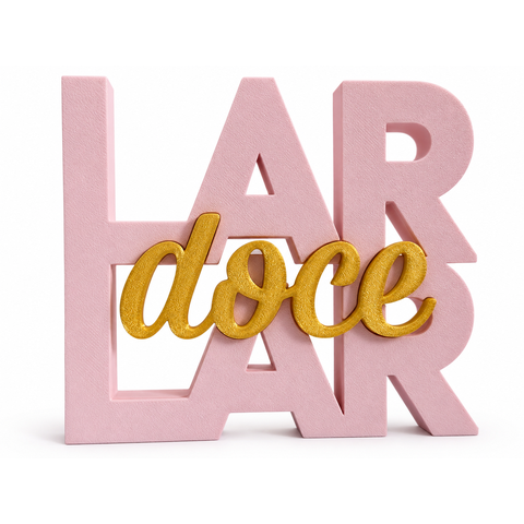 Placa Decoração para Casa Lar Doce Lar:Rosa Claro