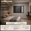 Ver imagem 6 de Veneziana 3 Folhas com Grade Horizontal Fecho Embutido Alumínio com Vidro 120cm x 100cm x 7cm