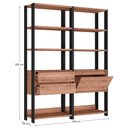 Ver imagem 4 de Estante Livreiro 1 Porta 2 Gavetas Estilo Industrial Chess F04 Preto/Solanum - Mpozenato