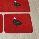 Ver imagem 3 de Jogo de Tapetes para Cozinha 3 Peças Galinha Da Angola Bordada Antiderrapante Tecido Pelúcia Cor:
