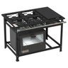 Fogão Industrial 4 Bocas Alta Pressão Standard 4 Queimadores Simples 30x30 com Forno de 76 Litros - 1