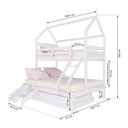 Ver imagem 3 de Treliche Casinha Casal/solteiro Slim Rb e Mini Escada/escorregador Madeira Maciça Branco Housin