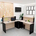 Ver imagem 2 de Balcão de Atendimento em L 120x60cm para Loja e Recepção + Cadeira Ergonômica Netflex Reclinável