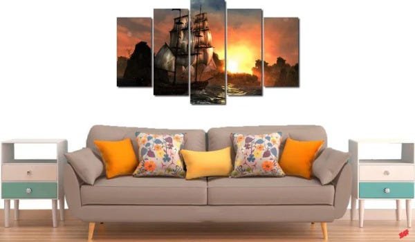 Quadro Decorativo Navil no Mar Para Sala e Quarto Varias Peças - 5 peças - 2