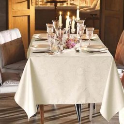 Toalha de Mesa Retangular 6 Lugares 1,60m X 2,20m Celebra Karsten:sienna Natural - 2
