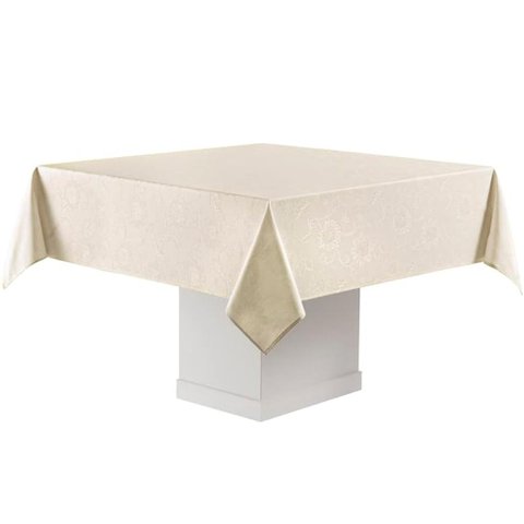 Toalha de Mesa Retangular 6 Lugares 1,60m X 2,20m Celebra Karsten:sienna Natural