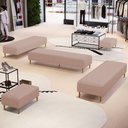 Ver imagem 2 de Kit 02 Puffs Decorativo Sala de Estar Bali W01 Pés Palito 170x60cm Linho Rosê - Lyam Decor
