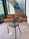 Ver imagem 5 de Kit 2 Cadeiras Decorativas Sala de Estar e Jantar Belize Brenda Boucle Cinza Pés Pretos