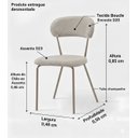 Ver imagem 3 de Kit 2 Cadeiras Decorativas Sala de Estar e Jantar Belize Brenda Boucle Cinza Pés Pretos